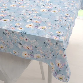 Biante Zamatový obdĺžnikový obrus Tamara TMR-044 Jarné kvety na nebesky modrom 100x140 cm