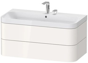 DURAVIT Happy D.2 Plus c-shaped závesná skrinka s nábytkovým umývadlom s dvomi otvormi, 2 zásuvky, 975 x 490 x 480 mm, biela vysoký lesk, HP4348E2222