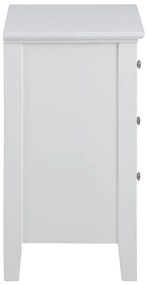 Biely nočný stolík s 3 zásuvkami Actona Linnea