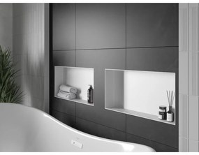 Mexen X-Wall-NR, polička na zapustenie pod obklad bez goliera 60 x 30 cm, biela, 1921603010