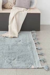 Lorena Canals, Ručne tkaný kusový koberec Hippy Stars Aqua Blue, 120x175, modrá, detská izba