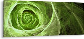 Obraz - Abstraktné ruže zelená (120x50 cm)