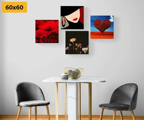 Set obrazov elegantná dáma - 4x 60x60