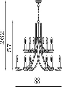 Searchlight 41612-12SB - Závesný luster na reťazi ASCONA 12xE14/60W/230V