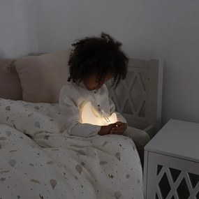 Cam Cam ApS Nočná lampička s farebným svetlom Moon Shell Off-White