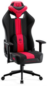 Herné kreslo s látkovým poťahom, veľkosť Small Size, karmínový-antracitový: Diablo X-Player 2.0