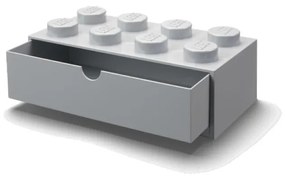 Sivý stolový box so zásuvkou LEGO® Brick, 31,6 x 11,3 cm