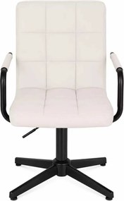 LuxuryForm DESIGN Otočná stolička VERONA BLACK na čiernom kríži - biela