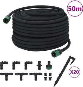 Záhradná priesaková hadica, čierna 0,6" 50 m, guma