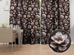 Biante Bavlnený záves Sandra SA-625 Magické lekná na temne hnedom 150x210 cm