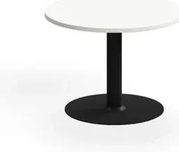 Konferenčný stolík ALVA, Ø700x500 mm, s kotvením do zeme, HPL, čierna/biela