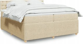 vidaXL Boxspring posteľ s matracom krémová 200x200 cm látka