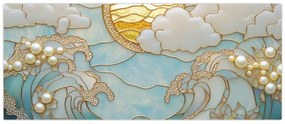 Obraz - 3D perly v oceáne (120x50 cm)