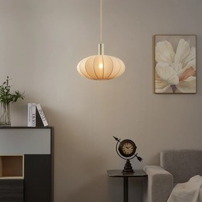 Japandi závesná lampa béžová s látkovým tienidlom - Bida