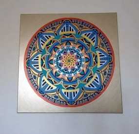Obraz  Mandala  Serenity - modrá, 90x90 cm, ručná maľba