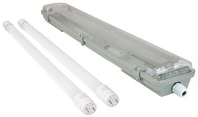 BERGE Svietidlo + 2x LED trubica - T8 - 60cm - 18W - teplá biela - SADA