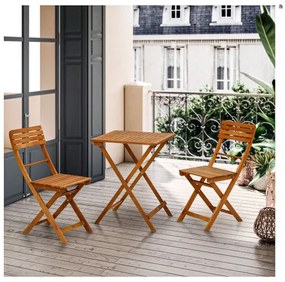 STILISTA záhradný bistro set 2 stoličky + stôl, drevo