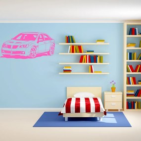 Veselá Stena Samolepka Pretekárske auto Farba: růžová, Veľkosť: 80 x 40 cm