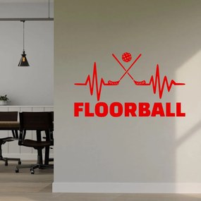 Veselá Stena Samolepka na stenu na stenu Floorball Farba: černá