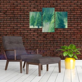 Obraz - Maľované ihličnany (90x60 cm)