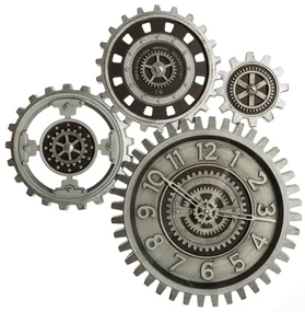 Nástenné hodiny Gears, sivá