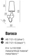 Azzardo nástenné svietidlo BAROCO AZ0062