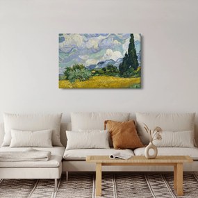 Obraz - Vincent van Gogh, Wheat Field with Cypresses, reprodukcia (90x60 cm)