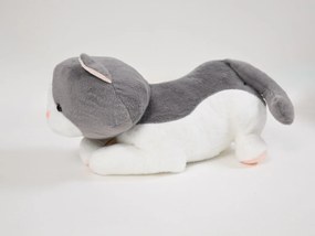 Plyšová MAČKA s detskou dekou vo vnútri, sivá