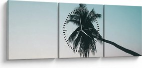 Obraz - Palma na Bali (s hodinami) (90x30 cm)