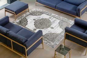 Koberec LIRA E1468 Rozeta, glamour, sivo - zlatý