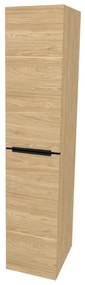 Mereo, Mereo Mailo, kúpeľňová skrinka vysoká 170 cm, čierne madlo, Multidecor, Dub olejovaný, MER-CN594LPBDUO1
