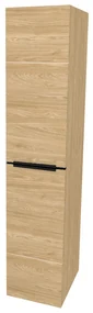 Mereo, Mereo Mailo, kúpeľňová skrinka vysoká 170 cm, čierne madlo, Multidecor, Dub olejovaný, MER-CN594LPBDUO1