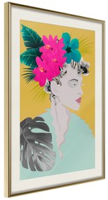 Artgeist Plagát - Flowers In The Hair [Poster] Veľkosť: 20x30, Verzia: Zlatý rám