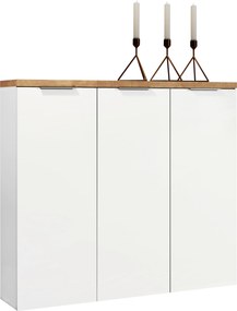 XXXLutz SKRINKA NA TOPÁNKY, biela, farba duba, 120/115/34 cm Xora - Skrine, regály & police na topánky - 001027000401
