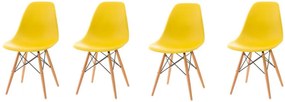 Bestent Sada žltých stoličiek škandinávsky štýl CLASSIC 3+1 ZADARMO!