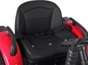JOKOMISIADA Akumulátorový traktor s prívesom a pohyblivým sklápacím košom PA0347 červený