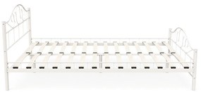 Kovový posteľový rám s lamelami v rôznych veľkostiach a farbách, 160x200 cm, Mimi, biely