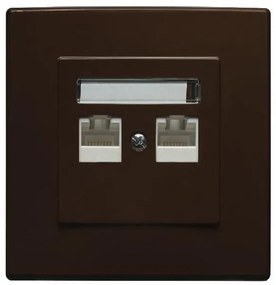 GPK-2L Dvojitá počítačová zásuvka RJ45 hnedá