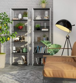 Regál LOFT 60 cm bílý/šedý