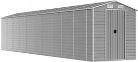 vidaXL Záhradná kôlňa, svetlosivá, 191x895x198 cm, galvanizovaná oceľ