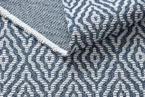 Ekologický šnúrkový koberec CASA EKO SIZAL Boho 22084 z recyklovanej bavlny, modro - krémový