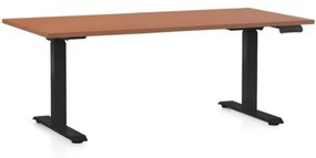 Výškovo nastaviteľný stôl OfficeTech C, 160 x 80 cm, čierna podnož, čerešňa
