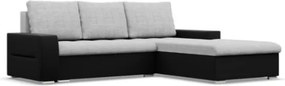Rohová rozkladacia sedačka AURORA sivá / čierna