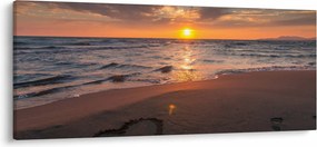 Obraz srdca v piesku (120x50 cm)