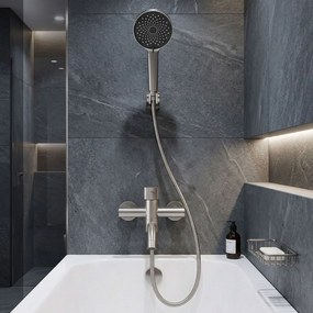 Rea Lungo, vaňová batéria s ručnou sprchovou súpravou, brúsená oceľ, REA-B8057