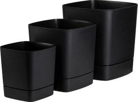 PLASTOVÝ KVETINÁČ CUBI 25X27,5 CM ČIERNA