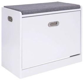 Skrinka na topánky so sedákom Duna, biela