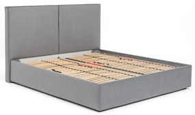 Sivá čalúnená dvojlôžková posteľ s úložným priestorom s roštom 160x200 cm Thessa Bold – Bonami Selection