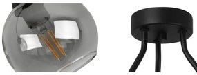 Stropné svietidlo Haga Trio, 3x grafitové sklenené tienidlo