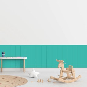 PIPPER. Textilná samolepiaca tapeta - Obdĺžnik - Tyrkysová farba Farba: Tmavá, Veľkosť: 60 cm